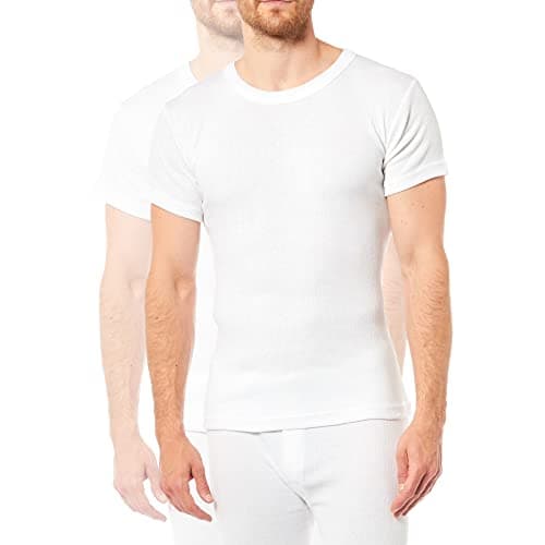Heatwave® Pack of 2 Men's Thermal T Shirt, Warm Underwear Baselayer Thermals, Medium White — view 2