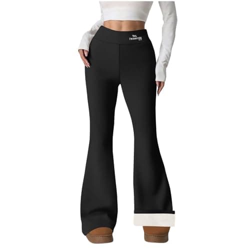 Fleece Lined Leggings Women High Waisted Thermal Leggings Winter Warm Sport Tights Yoga Pants for Ladies Outdoor Travel Hiking Camping Essentials Women's Stretch Pull-On Jegging