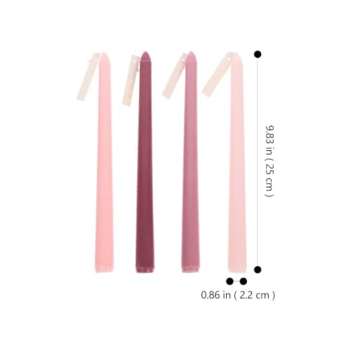 ULDIGI 4Pcs Long Pole Scented Candles Set with Gradual Pink Color, Nordic Style Aromatherapy Rose Fragrance, Decorative Dining Atmosphere Candles for Wedding and Romantic Dinner — view 2