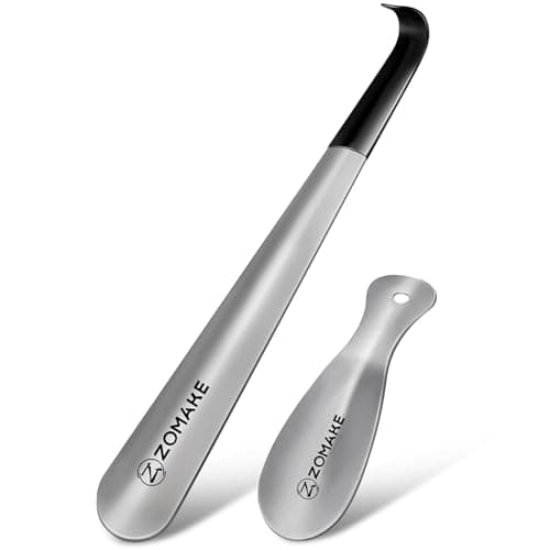 ZOMAKE Shoe Horn Long Handled, Long Shoehorn Metal (2pcs 42cm+19cm)