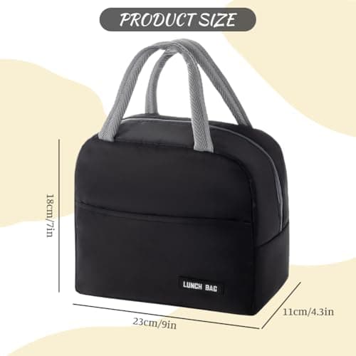 Aucuu Lunch Bag, Insulated Lunch Bag, Waterproof Leak-Proof Lunchbag, Foldable Picnic Bag, Lunch Cooler Bags for Women, Men, Kids and Students Travel Picnic School — view 2