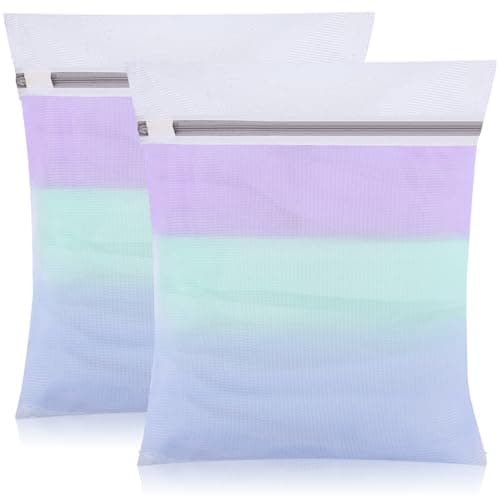 Dntorx 2 PCS Mesh Laundry Bags with Zips,Fine Laundry Bags 30 x 40 cm, S