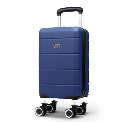 LUGG - Jetset 40cm Suitcase - 40x30x20cm- Ryanair Compatible - Underseat Size - Hard Shell ABS - Spinner & Removable Wheels - Lightweight Travel Luggage- Midnight Blue