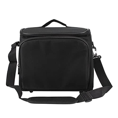 Laluky Video Projector Case - Zipper Closure Organizer With Shoulder Strap, Shock Resistant Travel Bag (Size: M)