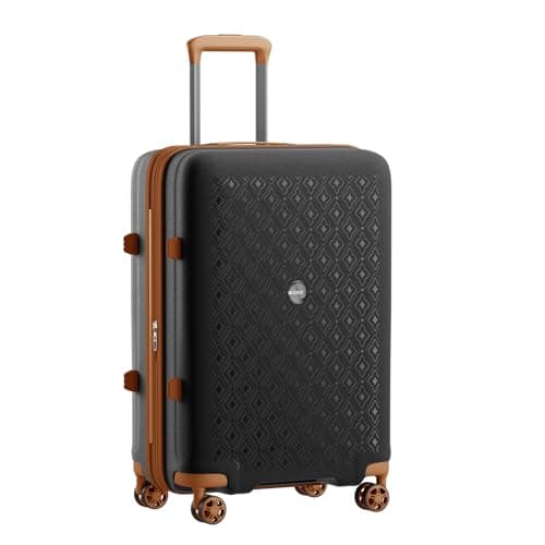 Kono Expandable Medium 24" Hard Shell Suitcase with Cup Holder