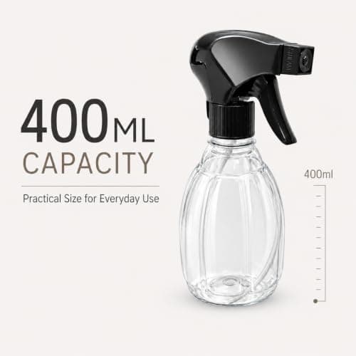 3HA HAHAHA Empty Spray Bottle Lightweight Clear Plastic Water Bottles 400ml Capacity Ideal for Hair Styling Home Hairdressing Gardening Cleaning Watering Plants Transparent Mist Spray Bottle (1Pc) — view 3