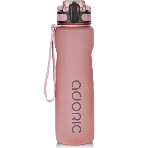 ADORIC Sports Water Bottle 1L, BPA Free Tritan Leak Proof Gym Bottle, Pink