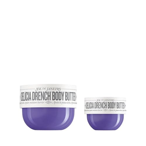 Sol de Janeiro Delicia Drench Body Butter Set | Full Size & Travel Size Bundle | Moisturizing Body Cream