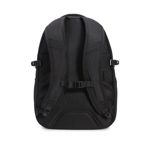 Amazon Basics 15.6-Inch Laptop Backpack, Water Resistant Rucksack for Business Travel, Work or School, Padded Shoulder Straps, Black — view 5