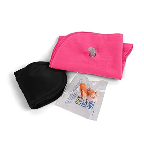 Lillyvale2 Inflatable Travel Neck Pillow - Soft Flight Rest/Support Cushion Head & Neck (Hot Pink) — view 2