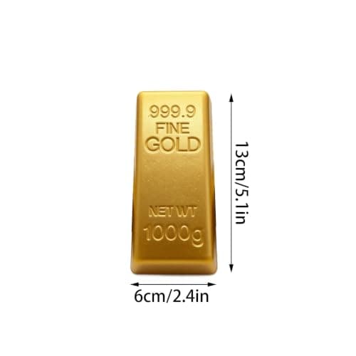 Butter Squishy, Gold Bar Shaped Stress Relief Toy, Soft Squeeze Fidget Toy — view 2