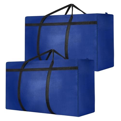 2 Pack 120L Large Moving Bags, Storage Bags, Moving Box with Zip, Blue