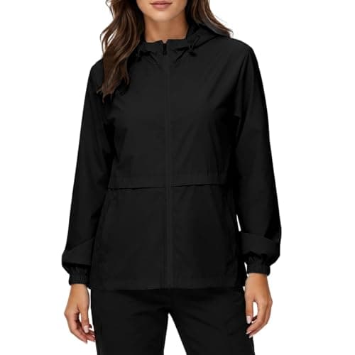 Saxrel Waterproof Jackets Women Packable Hooded Rain Jacket - Nylon Windproof Full-Zip Windbreaker Raincoat with Pockets for Trips Hiking Travel Camping Commute Rainy Days Sizes S-XXL — view 5