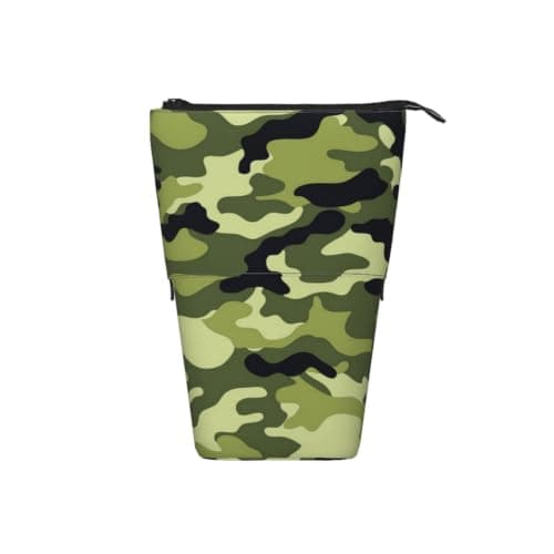 FFSHKOWE Camo Green Telescopic Pencil Case Adjustable Pen Pouch Organizer — view 3