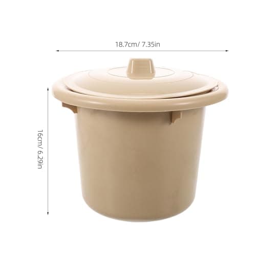 Portable Adult Potty Bucket with Lid, Thickened Plastic Bedside Urinal — view 2