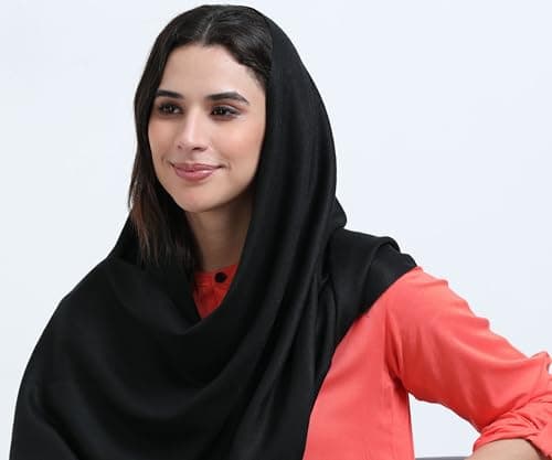 RUGOES Luxury Travel Shawl – Lightweight Soft Wrap for Flights, Trains & Commutes, Versatile Blanket Scarf for Travel & Daily Use (Black) — view 2