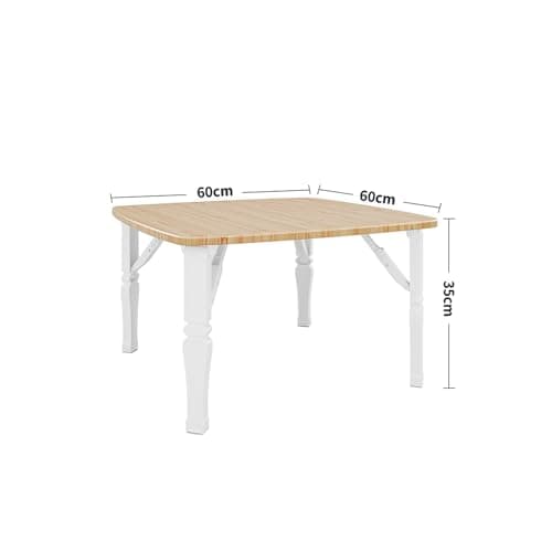 Warmiehomy Folding Dining Table Foldable Table Diner Tea Coffee MDF Childrens Kids Table Playroom,Natural,60 x 60 x35cm — view 3