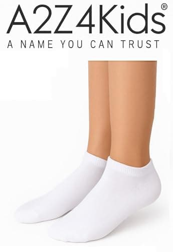 A2Z 4 Kids 6 Pack Girls Boys Plain Trainer - Socks AZ750 White 6 Pack 6-9 — view 5