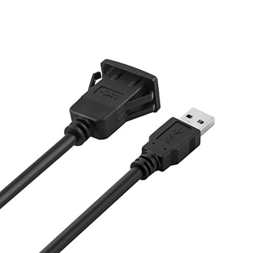 baolongking USB Panel Flush Mount Cable USB 3.0 Extension USB Mount, Dash Mount, Flush Mount, Panel Mount Cable, For Car, Boat, Motorcycle (Square Single USB 3.0 1M) — view 4
