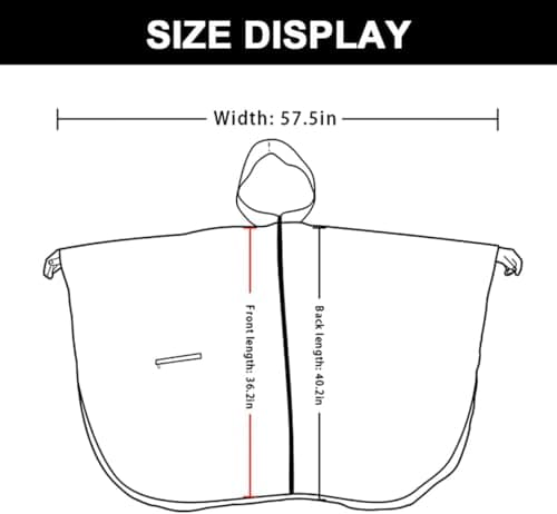 Royalotic Rain Poncho Reusable Adult Waterproof Hood Raincoat Packable Rain Jacket with Zipper Lightweight Cape with Pocket Floral — view 3