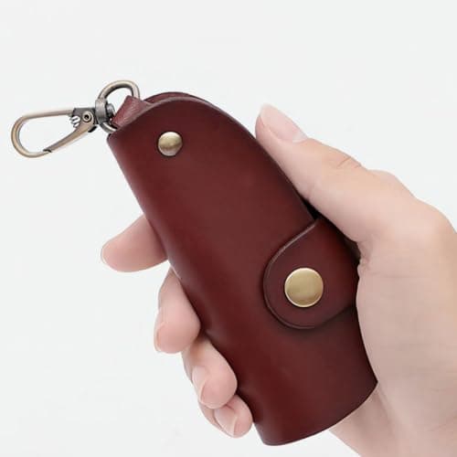 SHINEOFI Multifunctional Prevents Scratching Comprehensive Protection and Pouch with Genuine Leather Material Abrasion Car Key for Home and Travel Storage — view 6