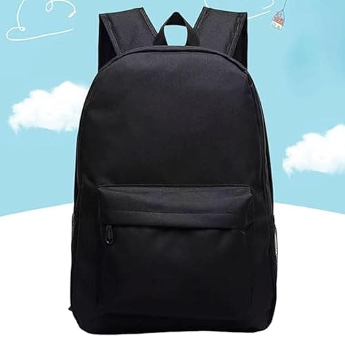 Plorede Black Backpack for School, Lightweight Daypack & Rucksack for Men, Women & Teenage Boys, Basic Book Bag for Students - Perfect for Travel, Work and Daily Use — view 6
