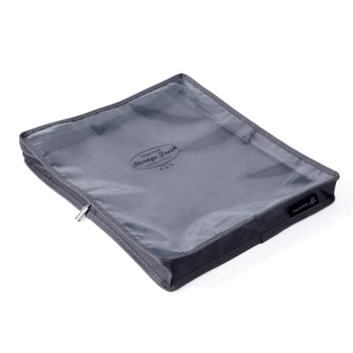 HANGERWORLD Pack of 5 Grey Breathable Cashmere Jumper Clothing Storage Pouch Bag with Clear Front