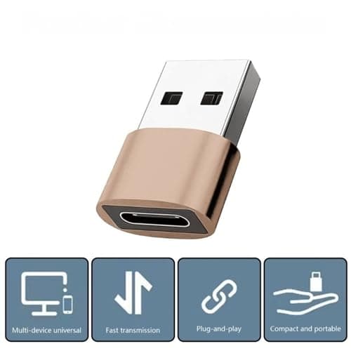 Betron USB to USB C Adapter, Compact Design, 3 Pack (Gold) — view 5