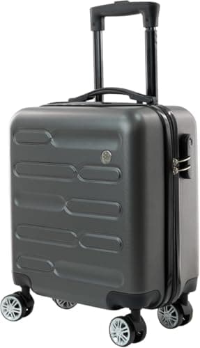 SA Products Cabin Suitcase - 34L Carry On Hard Shell Bag - 45x36x20 - Grey