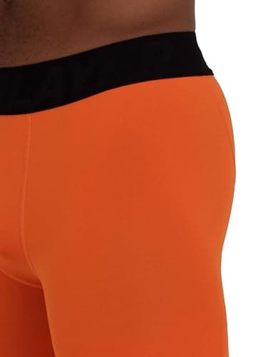 PowerLayer Men's Compression Base Layer Shorts Thermal Shorts Underwear - Orange, L — view 2