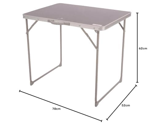 Hi-Gear Folding Picnic Table, MDF Top, Anodised Steel Frame, 70x50x62cm, with Carry Bag, Lightweight, Portable, for Camping, Festivals, Outdoor Use (Grey) — view 2