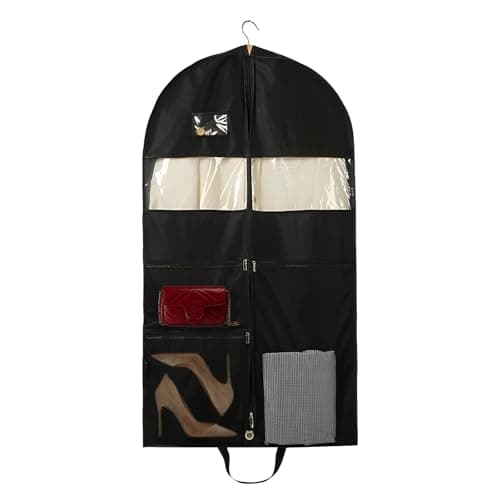 51 inch Dance Costume Bag, Suit Bag Foldable Clothes Covers with 3 Zipper Pockets Suit Carrier Hanging Garment Bags with ID Slot for Travel Storage