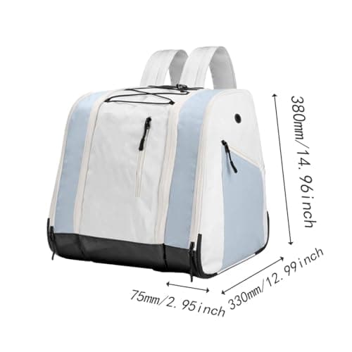 Ski Boot Backpack Duffel Bag Snow Boot Carrier Waterproof Polyester Travel Bag Suitable for Mountain Travel And Water Sports, White — view 5