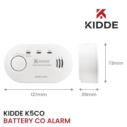 Twin Pack Kidde 5CO Battery Powered Carbon Monoxide Alarm and Detector - 10 Year Sensor Life with AA Batteries — view 2