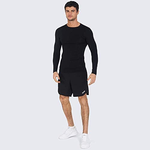 PowerLayer Kids Base Layer Long Sleeve Compression Shirt. Lightweight and Moisture Wicking Thermal Top for Football, Rugby, Soccer and Gym for BoysBlack, 12-14 Years (Boys X-Large) — view 5
