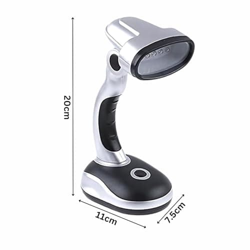 Garden Mile Portable Desk Lamp | Battery Powered 12 White LED Light Table Lamp | Flexible Cordless Wireless Bedside Lamps | Modern Lighting for Camping Home Office Computer Desk — view 3