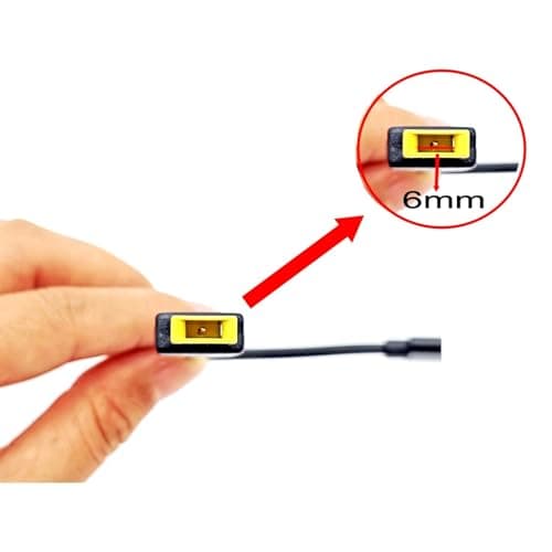 JZK 65W PD USB-C to slim tip cable adapter for ThinkPad, USB Type C female to rectangle yellow male connector for Lenovo Laptop power adaptor charger cord converter — view 6