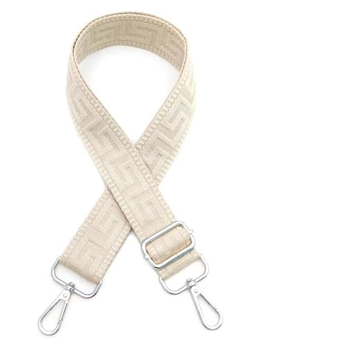 Funngy Wide Bag Strap,Handbag Strap Adjustable Wide Replacement Bag Strap 3.8cm Canvas Crossbody Shoulder Strap for Handbags Purses Totes Satchels and Backpacks with Silver Buckle