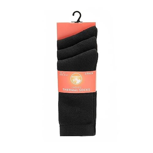 Heatwave 12 Pairs Of Womens Design Thermal Socks Ladies Thick Warm Winter Work Boot Sock 4-7, Black — view 6