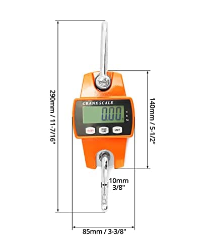QWORK® Digital Hanging Scale, 300KG / 660lb, Aluminum Digital Luggage Scale, for Wharf Weighing, Steel Raw Materials, Fishing — view 6