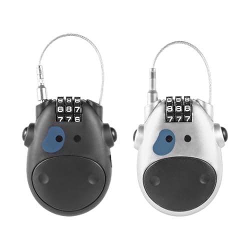 2PCS 77CM Retractable Cable Lock for Bikes, 3 Digit Combination Locks