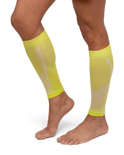 DANISH ENDURANCE Calf Compression Sleeve, 21-26 mmHG, Calf Support, for Men & Women, Unisex, 1 or 3 Pack, Neon Yellow, L