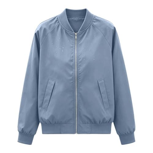 Womens Long Sleeve Waterproof Flight Jackets Windbreaker Lightweight Coat — view 4