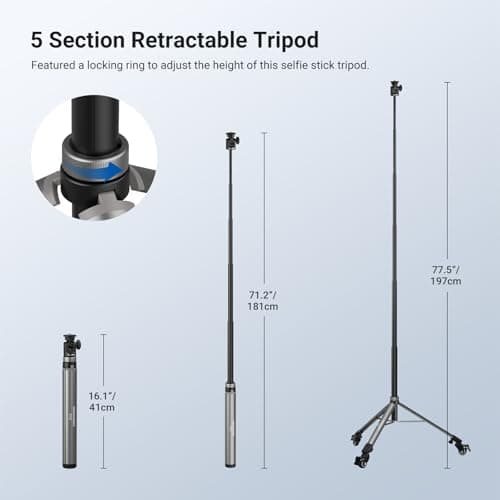 NEEWER BASICS Rolling Light Stand with 1/4" Screw & Phone Holder, Adjustable Aluminum Alloy Tripod with Detachable Wheels for Photography Video Lighting Cell Phone DSLR Action Camera Webcam, ST012 — view 3