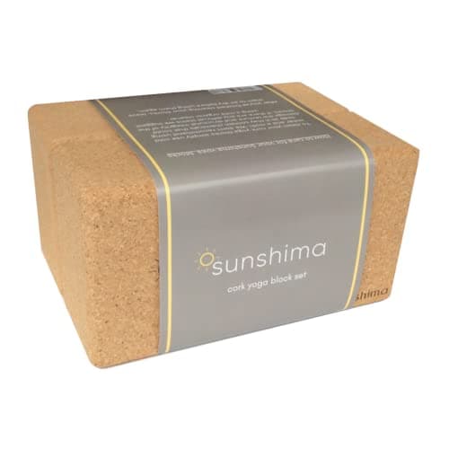 Sunshima Cork Yoga Block Set (2 Pack) – Premium 100% Natural Cork Blocks with Skin-friendly Non-Slip Grip for Beginners and Advanced Yoga and Pilates Classes, Home Fitness Accessories — view 2