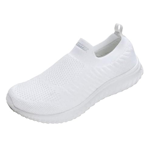 Walking Shoes Mens Light Weight, Trainers Men Barefoot, Loafer Shoes Slip On Sneakers with Anti Slip Soles Lightweight Walking Shoes Athletic Running Shoes Gym Workout Shoe with Arch Support White