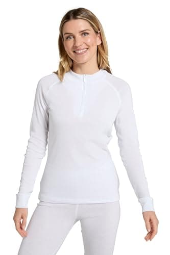 Mountain Warehouse Talus Womens Zip-Neck Thermal Top White (Z 10