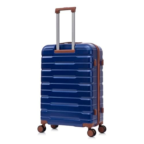 Rocklands London Suitcase Medium 25 Inch Hard Shell Lightweight Checked Luggage with 360° Rubber Spinner Wheels Durable Travel Case Telescopic Handle, TSA Lock (Royal Blue) — view 2