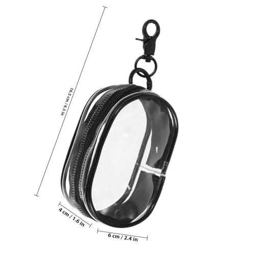 TOPBATHY Black Pvc Travel Storage Pouch with Lobster Clasp for Earphones — view 2