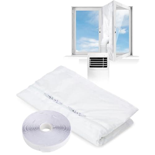 Air Conditioner Window Seal Kit, Enhanced Adhesive No Residue Double Zipper Universal AC Window Seal Thermal Barrier Waterproof Guard Improves Cooling for Portable AC Tumble Dryer — view 3